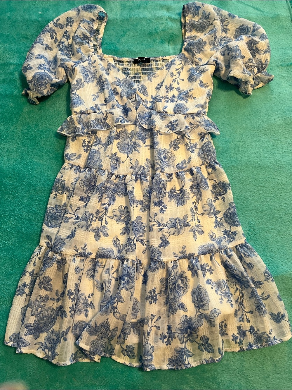 Trixxi Blue and White Floral Dress